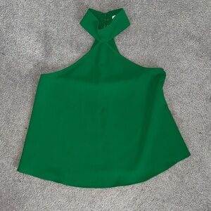 Elegant Green Halter Neck Top